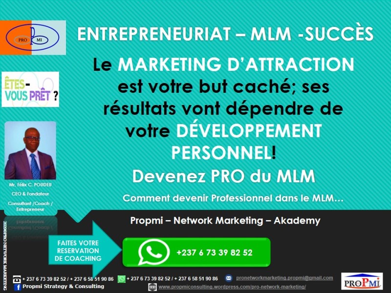 Entrepreneuriat – MLM: Le marketing d’ATTRACTION est votre but caché…